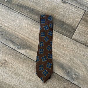 Vintage Giorgio Armani brown & blue silk tie